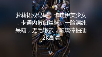 萝莉裙双马尾，卡哇伊美少女，卡通内裤白丝袜，一脸清纯呆萌，无毛嫩穴，玻璃棒抽插2K高清